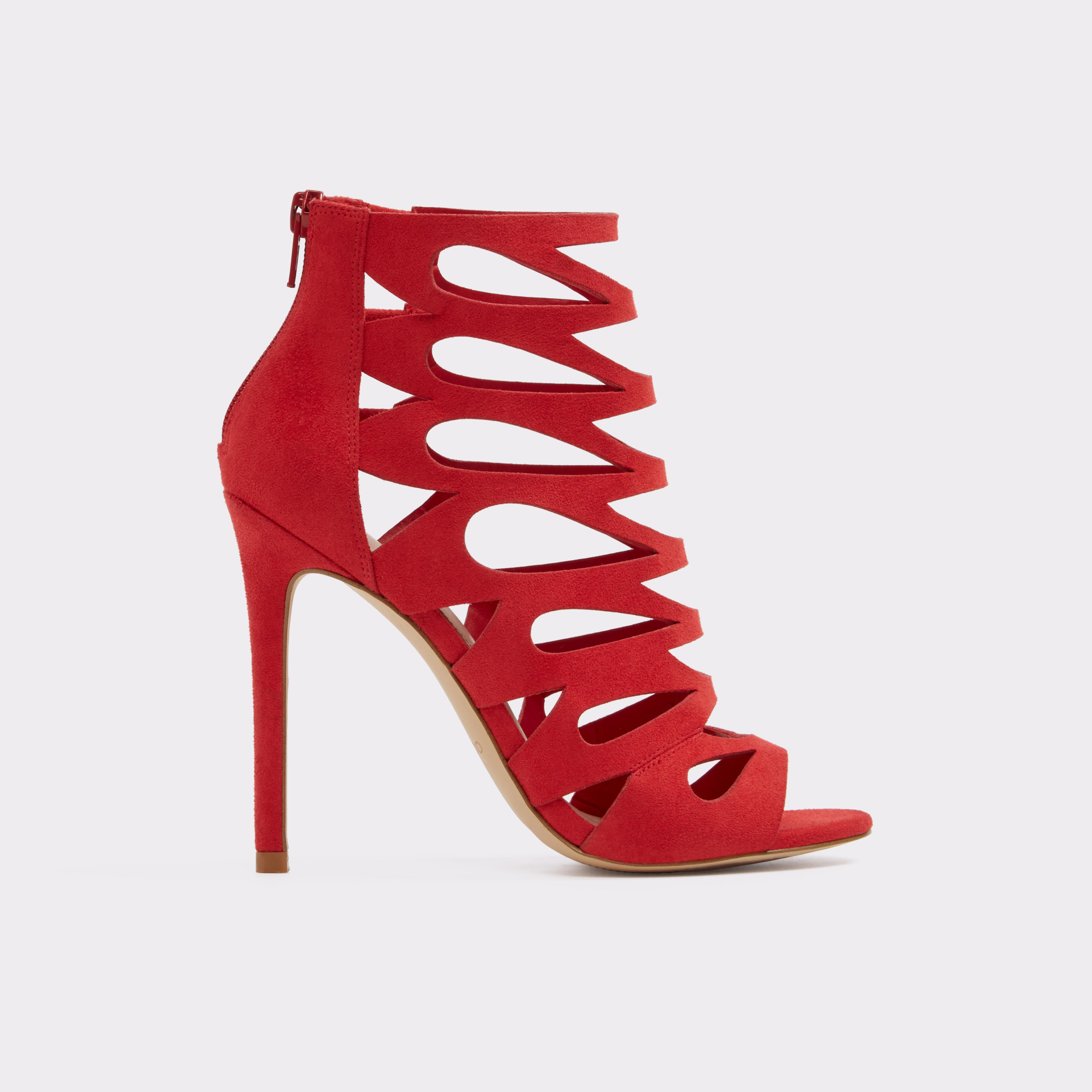 aldo red strappy heels
