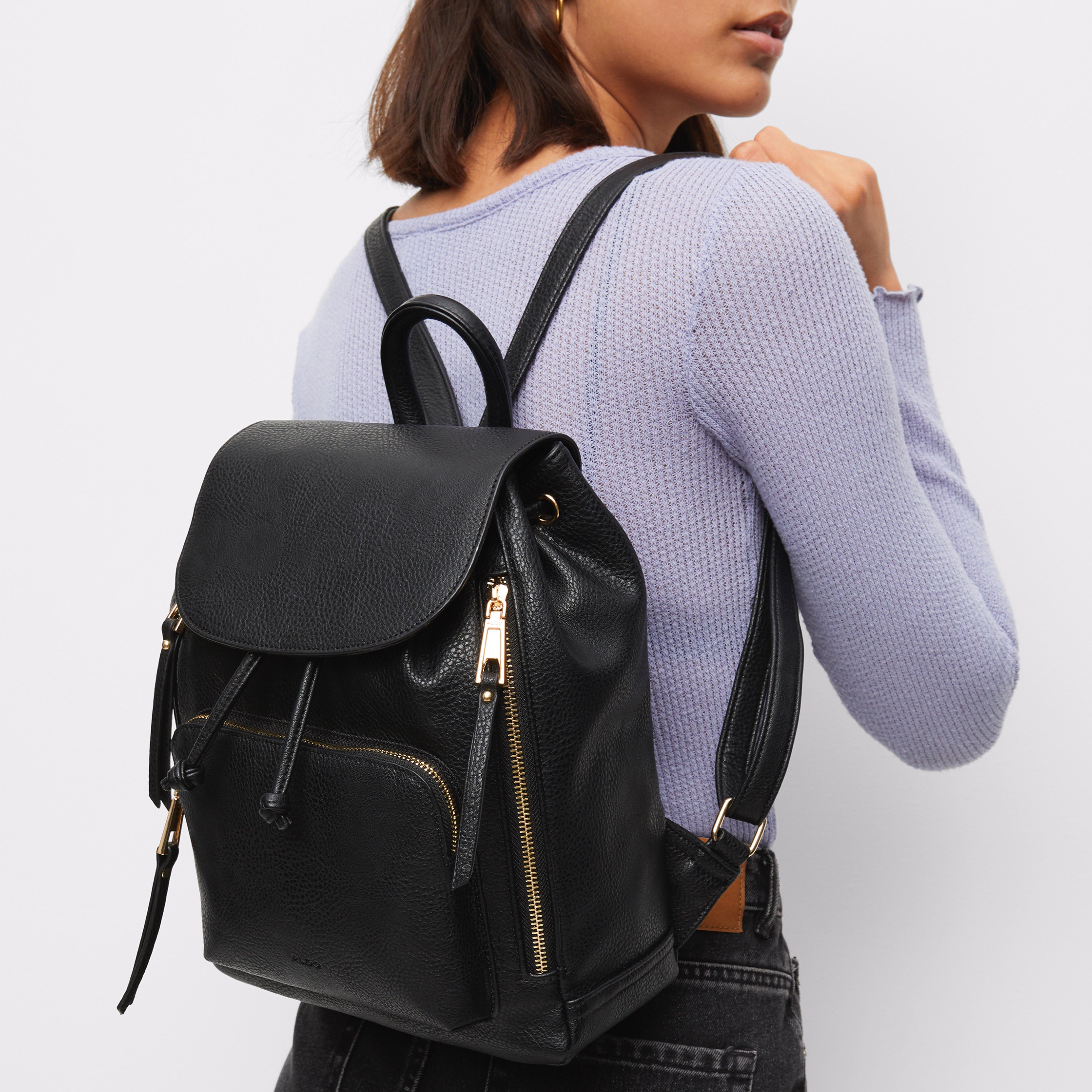 aldo black backpack purse