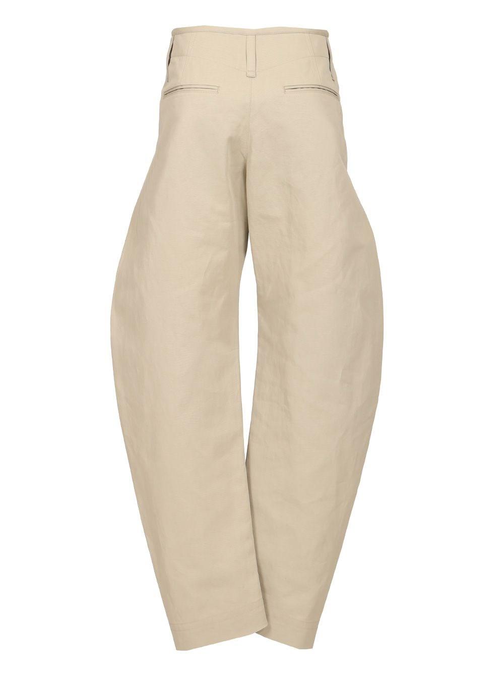 Lemaire★Cotton and linen pants Twisted cotton and linen twill pants in beige - Lemaire