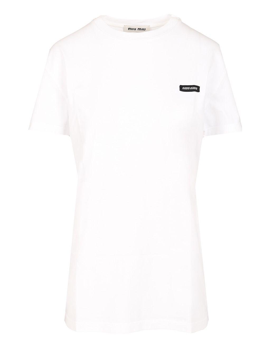 Tシャツ・カットソー MIU MIU Perforated cachemire silk top Bianco 45691442-1_4.jpg