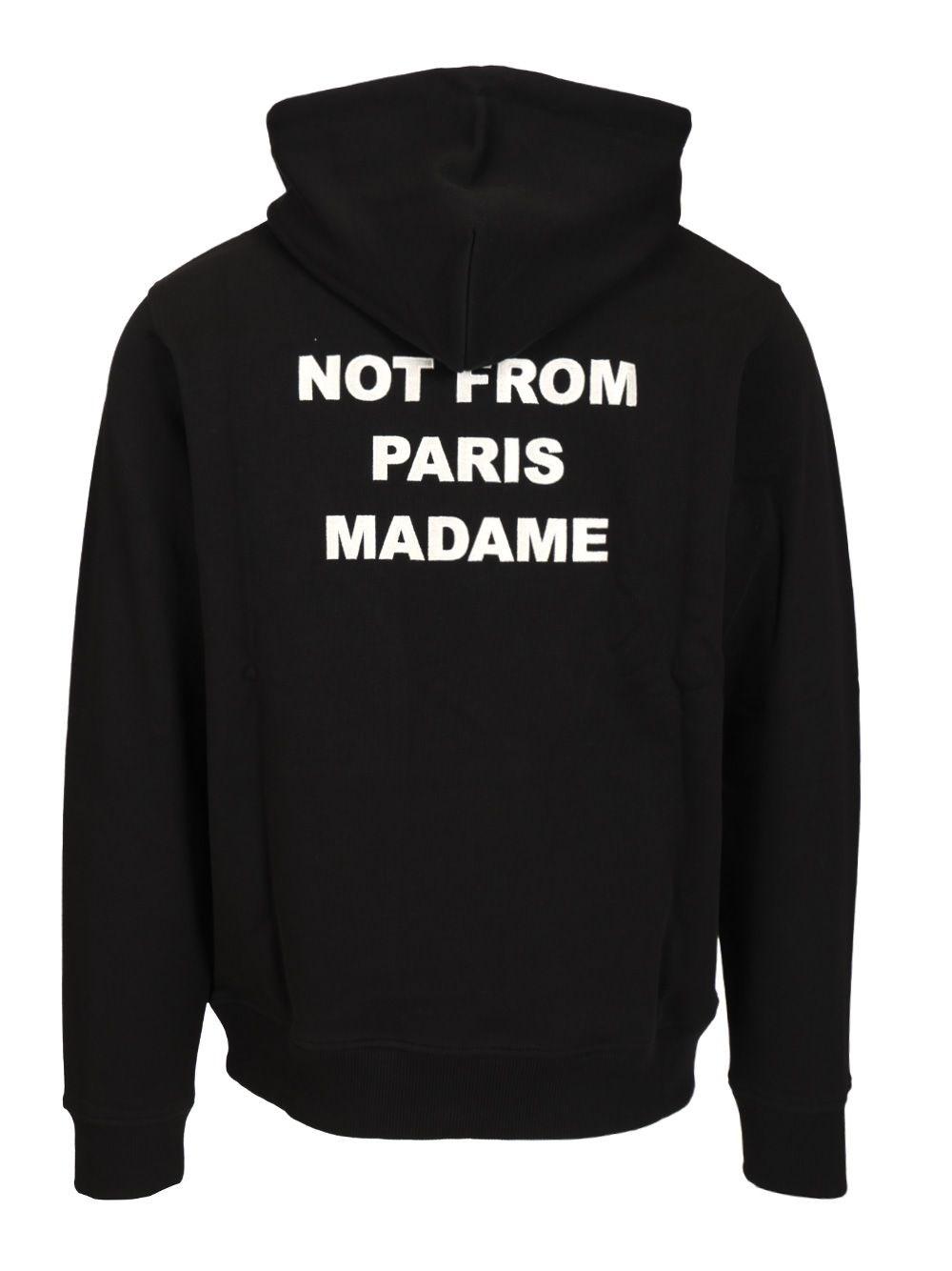 パーカー・フーディ DROLE DE MONSIEUR Black Hoodie with Logo in Cotton Man Black Cotton Slogan Hoodie