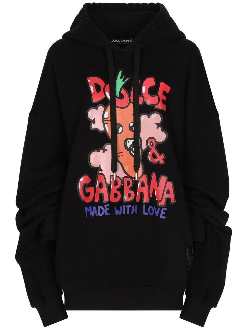 Dolce & Gabbana X Gianpiero D'alessandro Graphic Print Hoodie in Black
