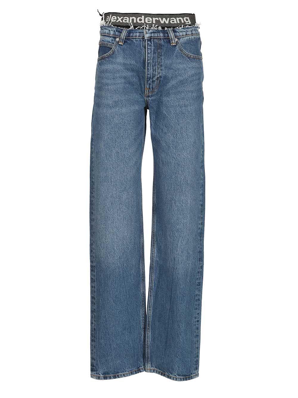 デニム・ジーパン Alexander Wang JEANS (4DC4244440 473) EZ MID-RISE STRAIGHT-LEG JEANS in VINTAGE MEDIUM INDIGO