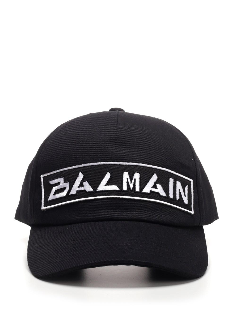 Balmain Cotton Black Baseball Hat for Men Lyst