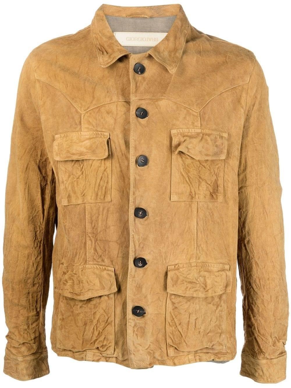 Brato Mustard Suede Jacket in Brown for Men Lyst