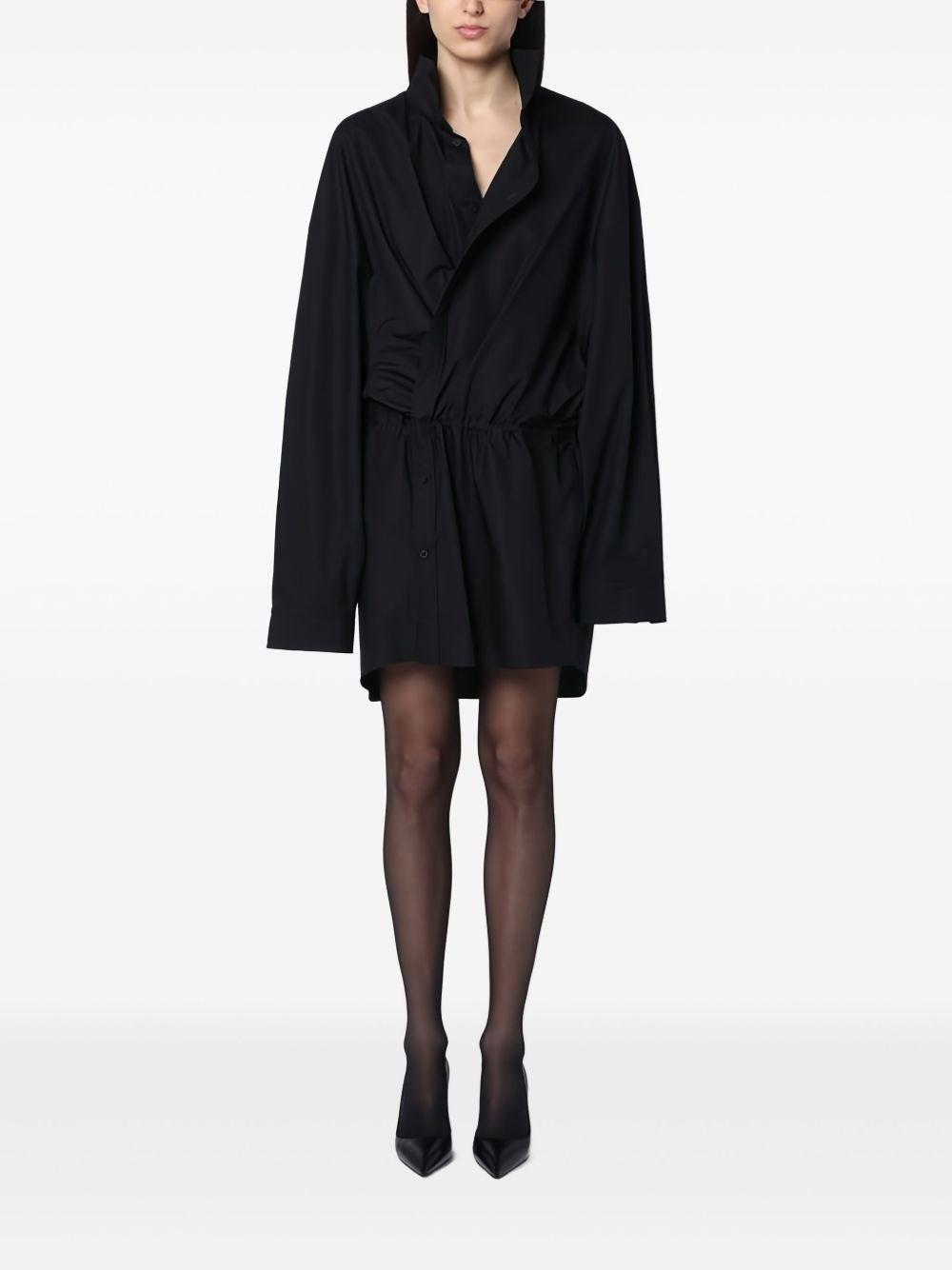 ワンピース BALENCIAGA POPLIN SHIRT MINIDRESS BALENCIAGA Asymmetric gathered cotton-poplin mini shirt