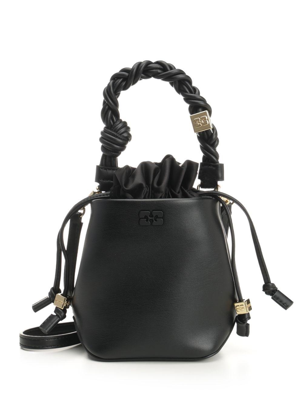 【GANNI】ロゴ入り Bou Bucket Mini Satin Strass / 各色 Buy Ganni Neutral Mini Bou Bucket Bag in Strass Crystals for