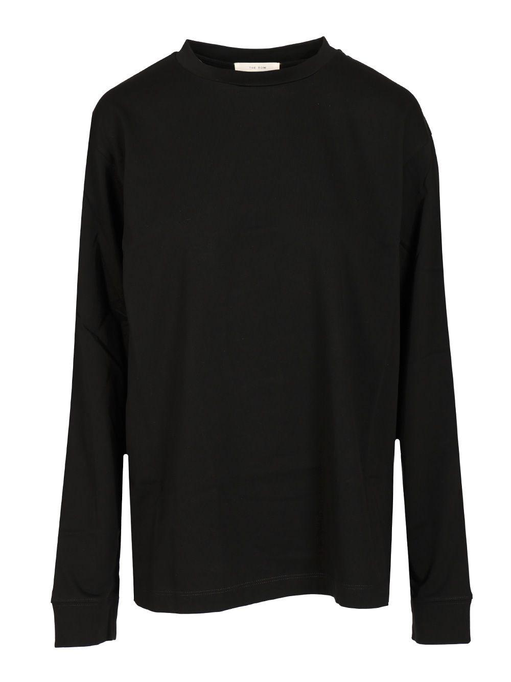 Tシャツ・カットソー THE ROW T-SHIRTS BLACK Chiara T-Shirt Black in Organic Cotton – The Row