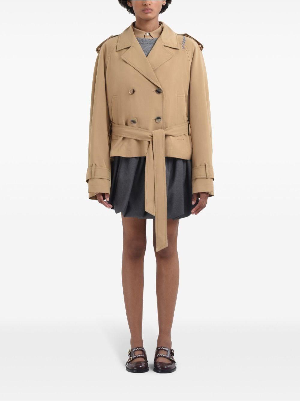 ブルゾン Marni Short Trench Coat With Belt Marni Short Trench Coat With Belt Jackets in Natural | Lyst