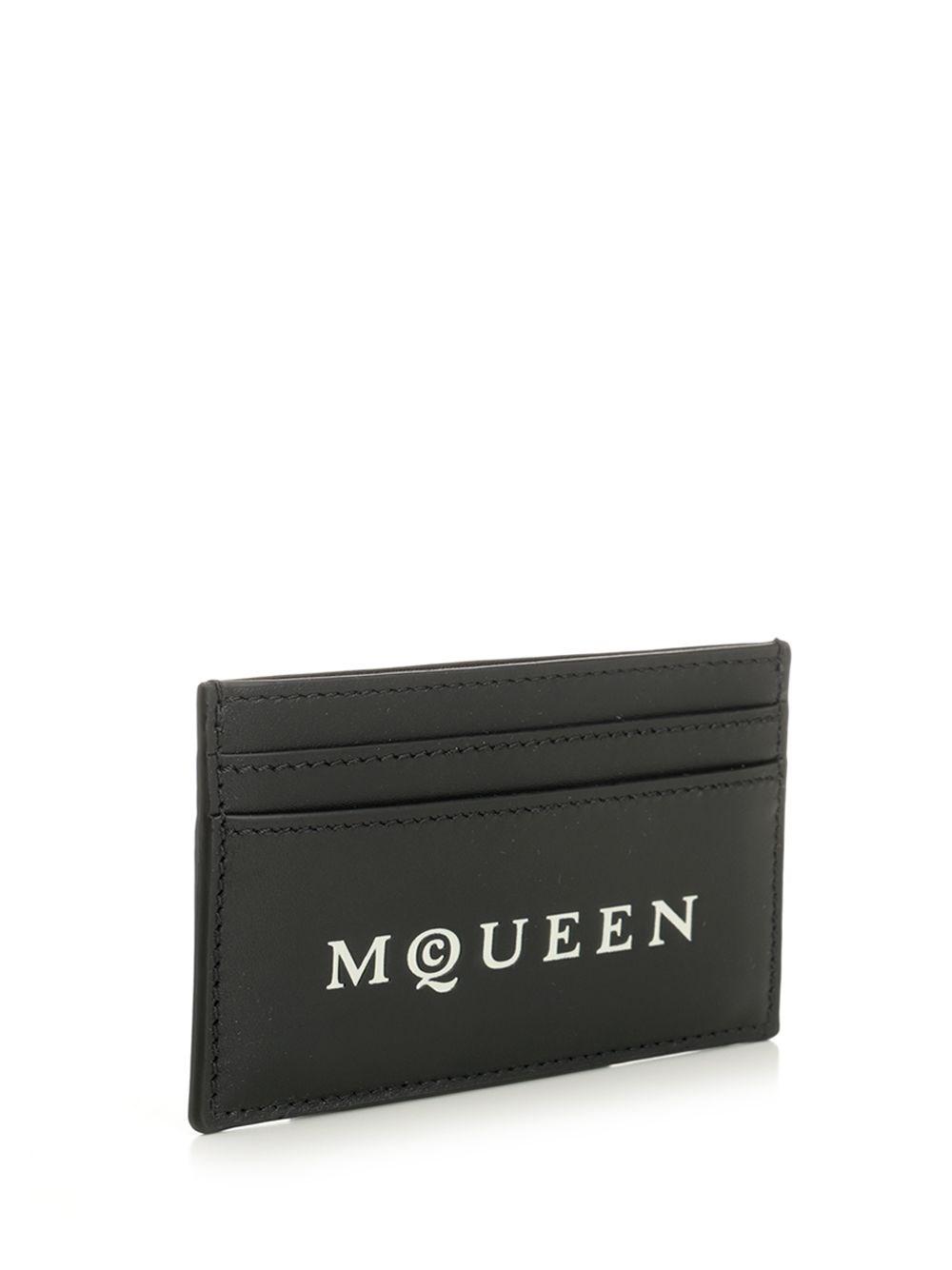 【関税込み】Flat Zip W/Cc Wallet - Alexander Mcqueen - Black AlexanderMcQueen-Black-Logo-