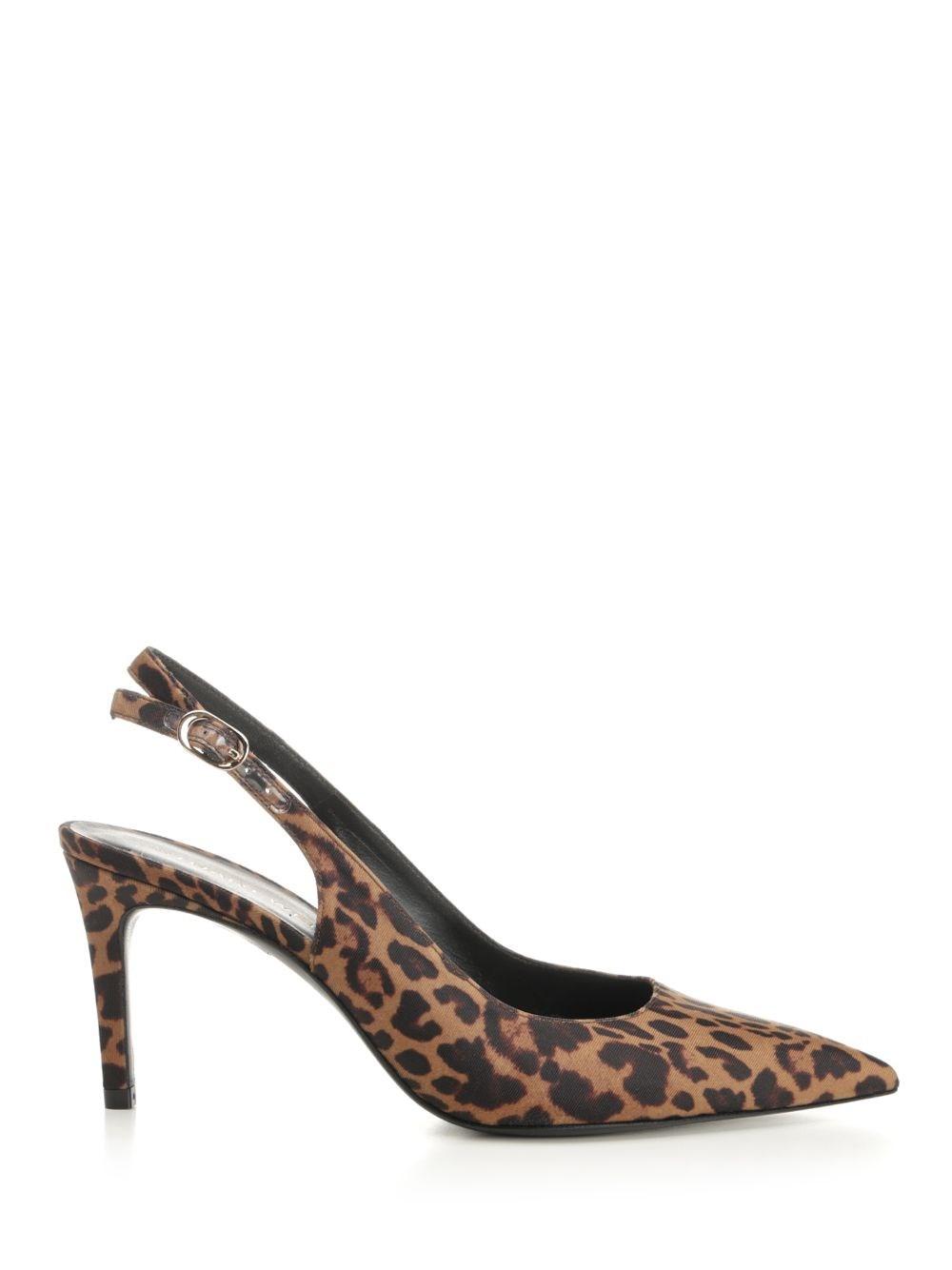 サンダル・ミュール Stuart Weitzman \"Stuart Power\" leopard print slingbacks STUART WEITZMAN Sz 7M Woven Rattan Leopard Print Slingback