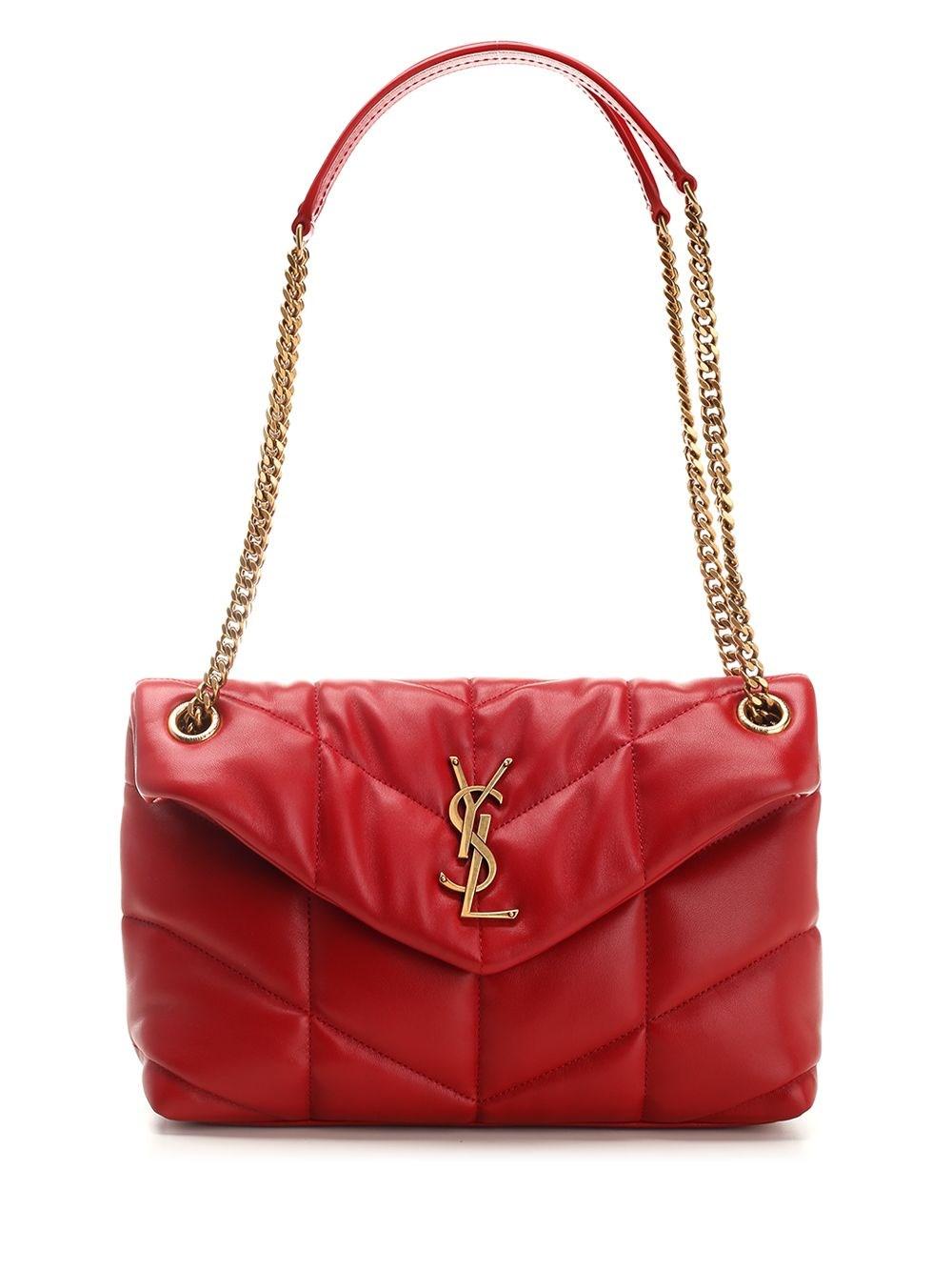 Saint Laurent lou Lou Puffer Small Shoulder Bag in Red Lyst
