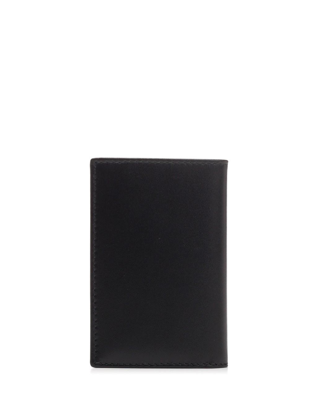 Comme des Garçons Leather Colour Inside wallet - Black/Blue