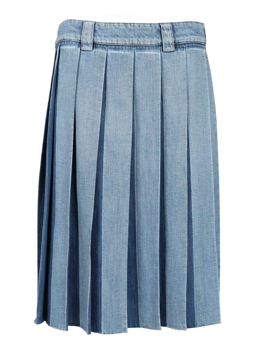 スカート MIU MIU Pleated skirt Blue MIU MIU - Women Pleated Poplin Skirt – Atelier New York