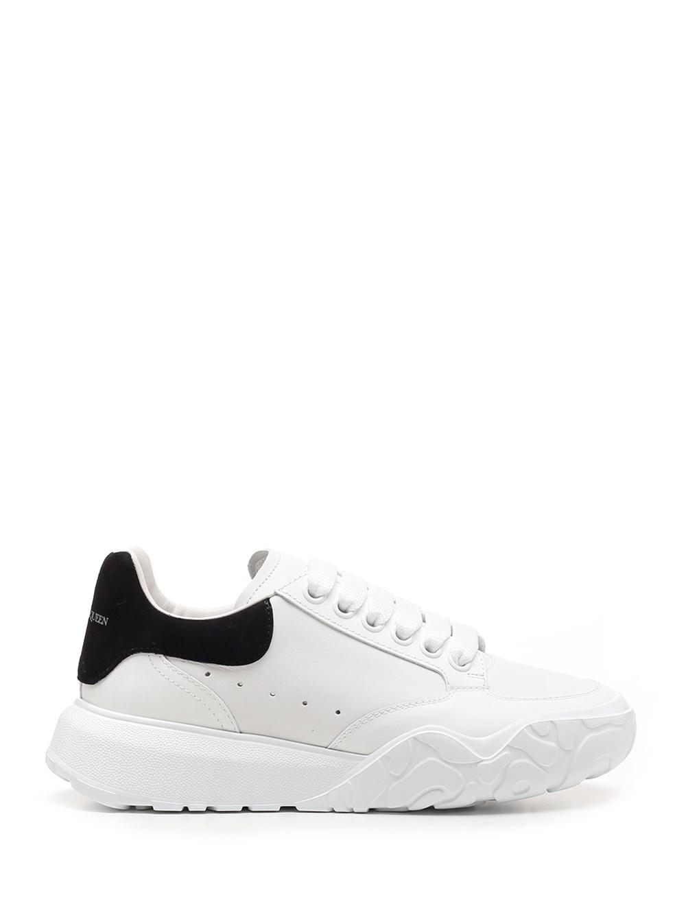alexander mcqueen white leather court sneakers