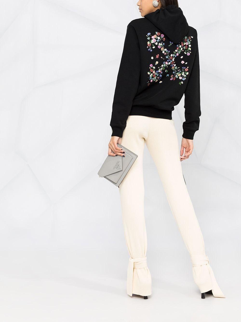 Embroidered Floral Arrow Hoodie 