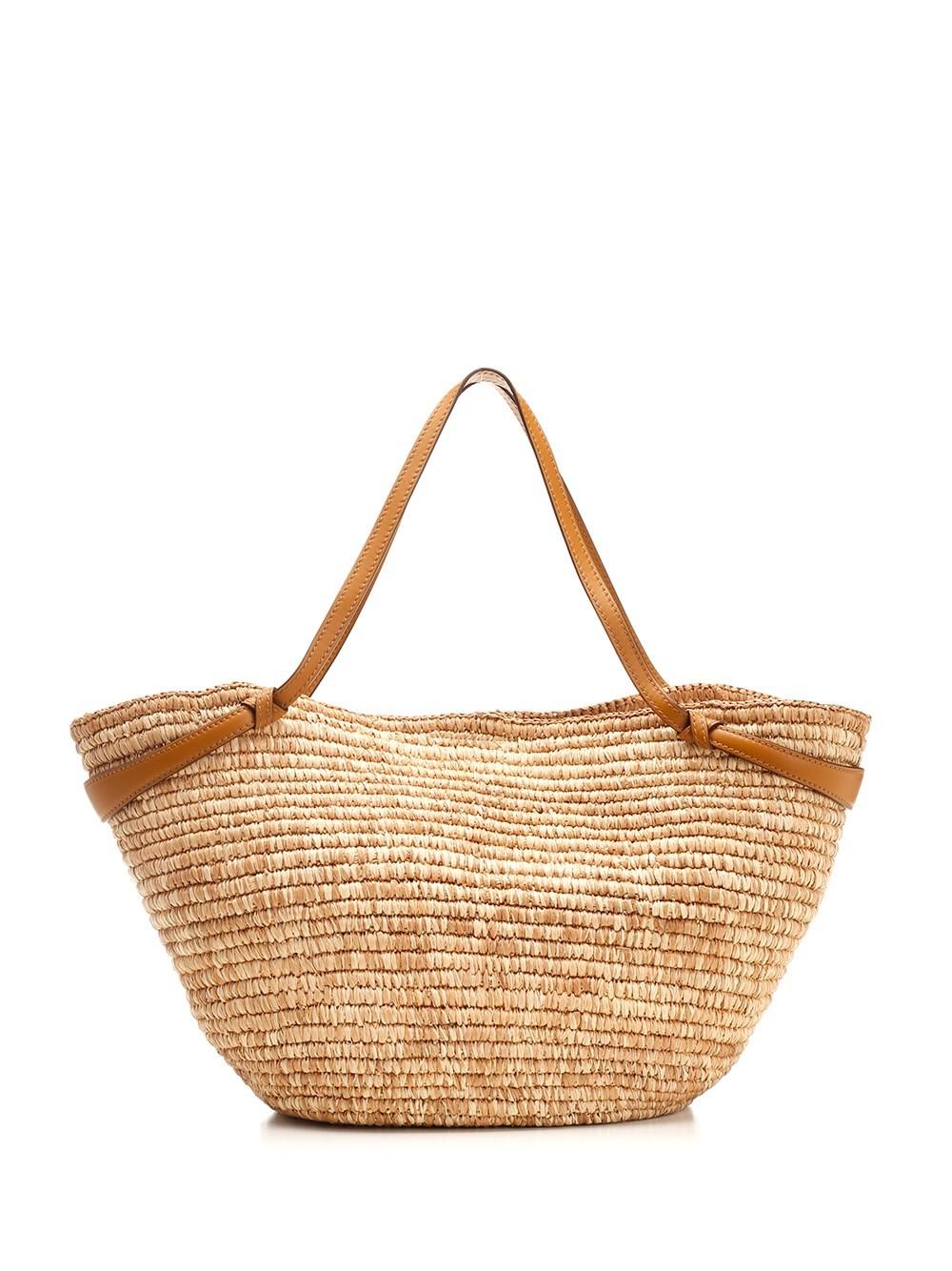 Ulla Johnson Leather "mallorca" Straw Tote Bag in Beige (Natural