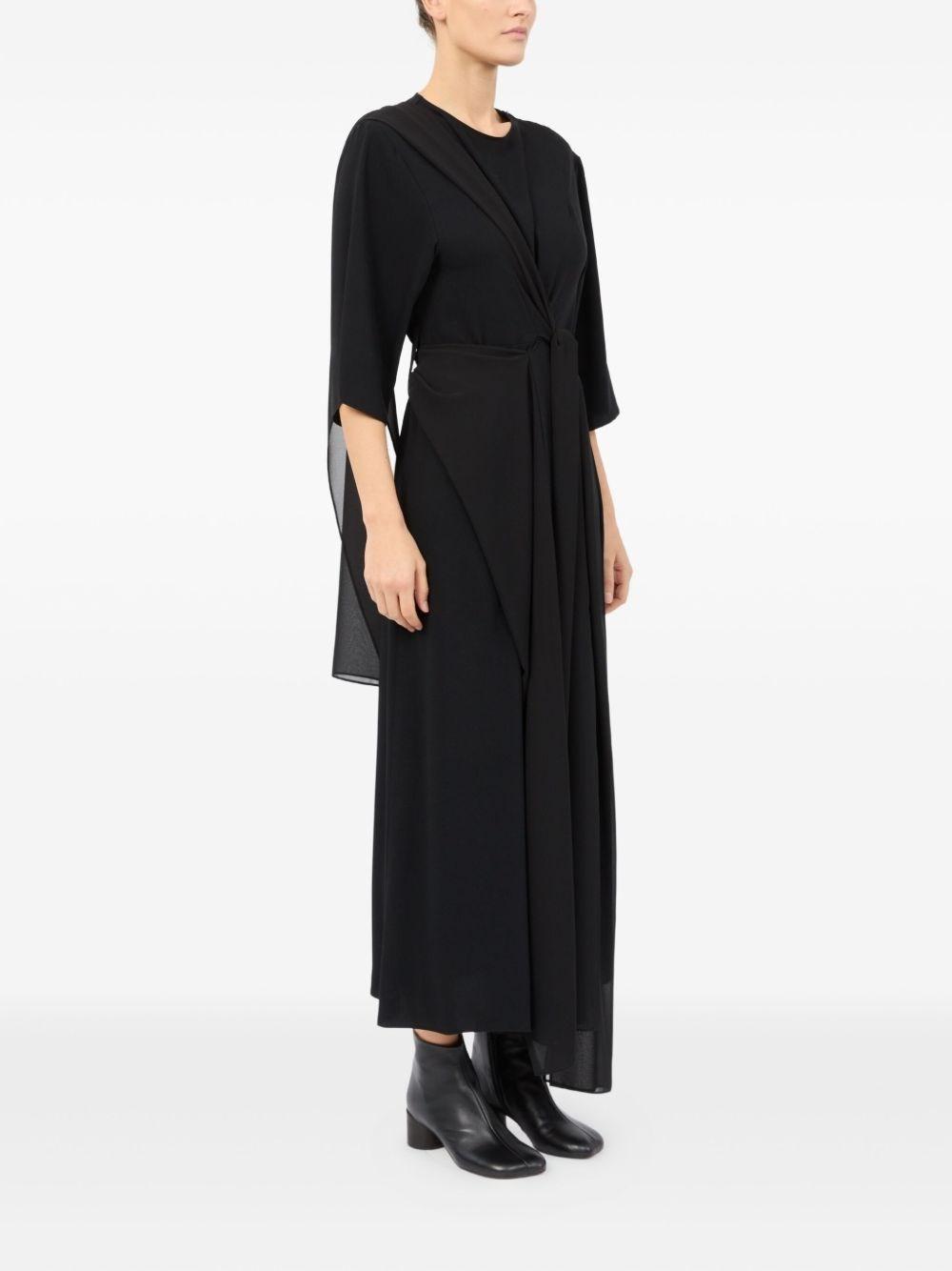 ワンピース MM6 MAISON MARGIELA Long jersey dress with satin inserts Mm6 Maison Margiela Long dress jersey satin inserts | The