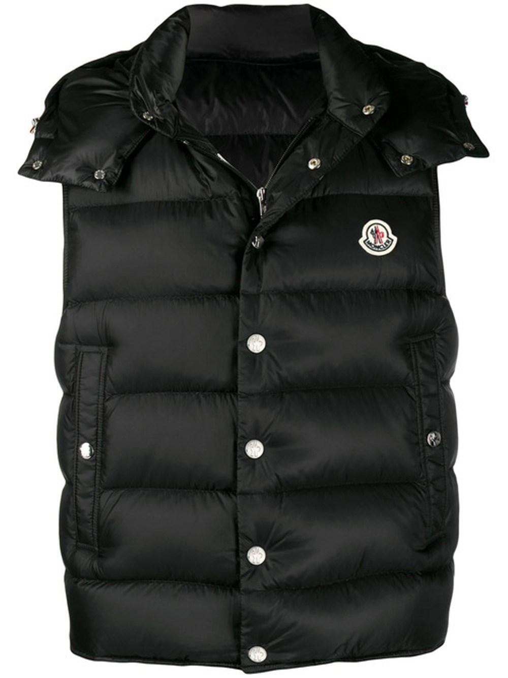 Moncler Black Gilet With Patch for Men - Lyst