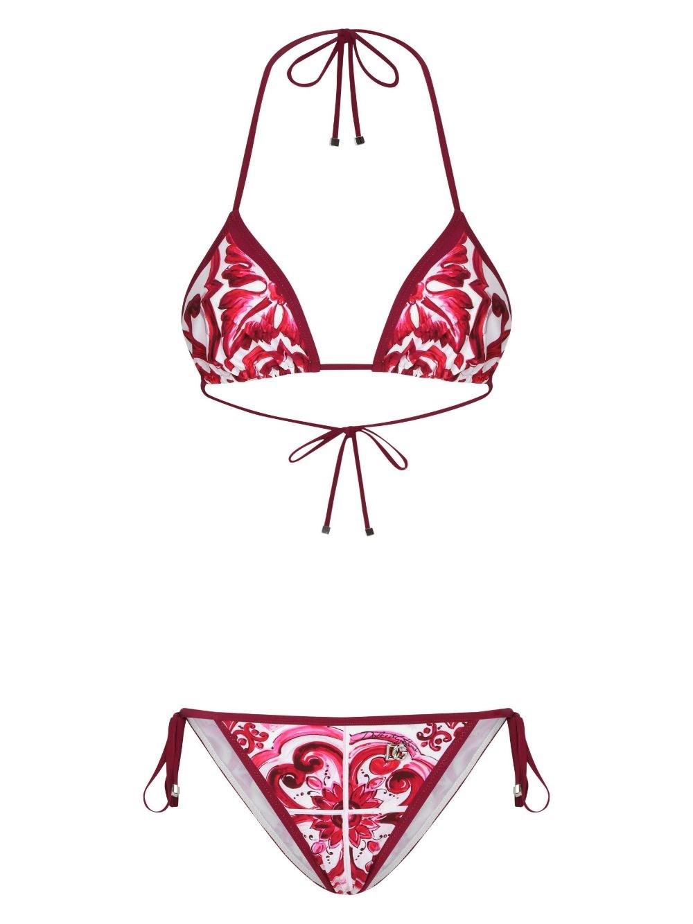【関税&送料込】Dolce & Gabbana Majolica Print Bikini Swimsu Majolica-print bikini in Multicolor for Girls
