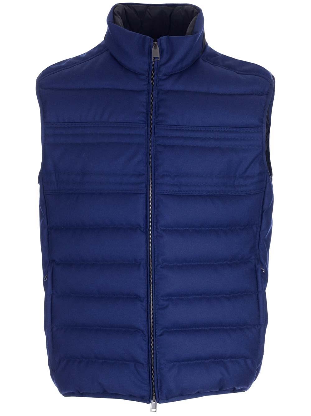 Brioni Wool Royal Blue Down Vest for Men Lyst