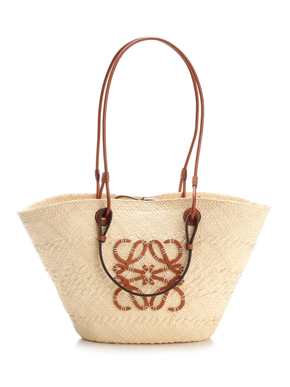 Loewe Straw "anagram" Tote in Natural Lyst
