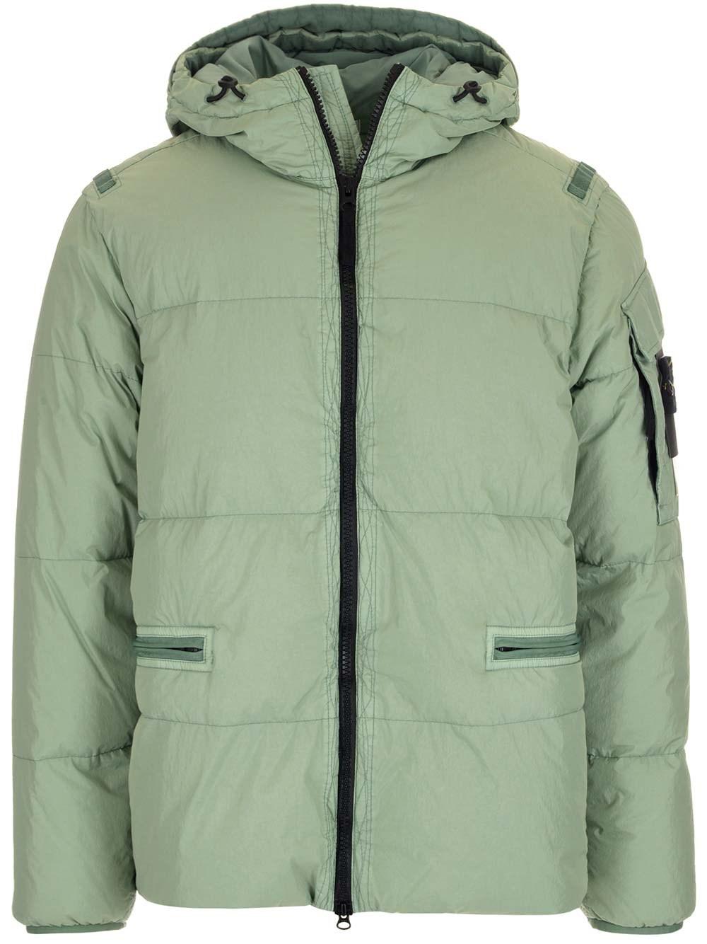 Stone Island Synthetic Light Green Down Jacket for Men - Save 3% | Lyst