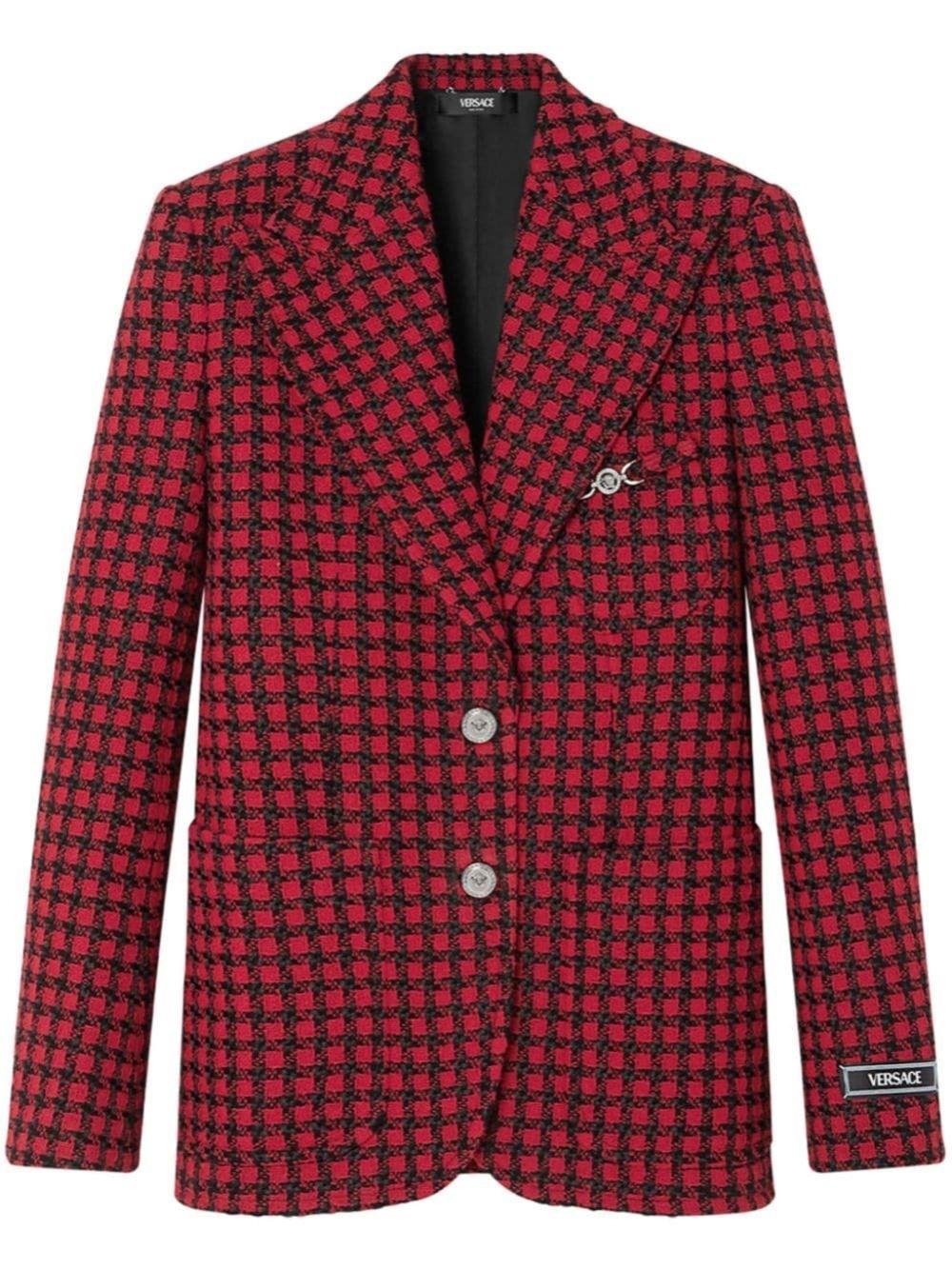Versace Tweed Jacket in Red | Lyst