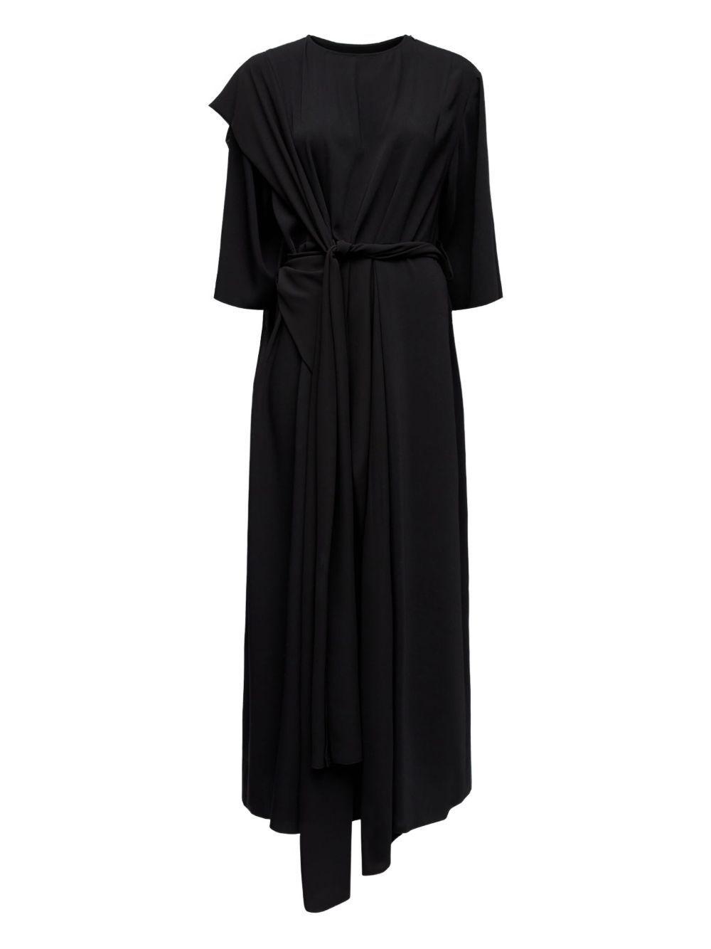 ワンピース MM6 MAISON MARGIELA Long jersey dress with satin inserts Mm6 Maison Margiela Long dress jersey satin inserts | The