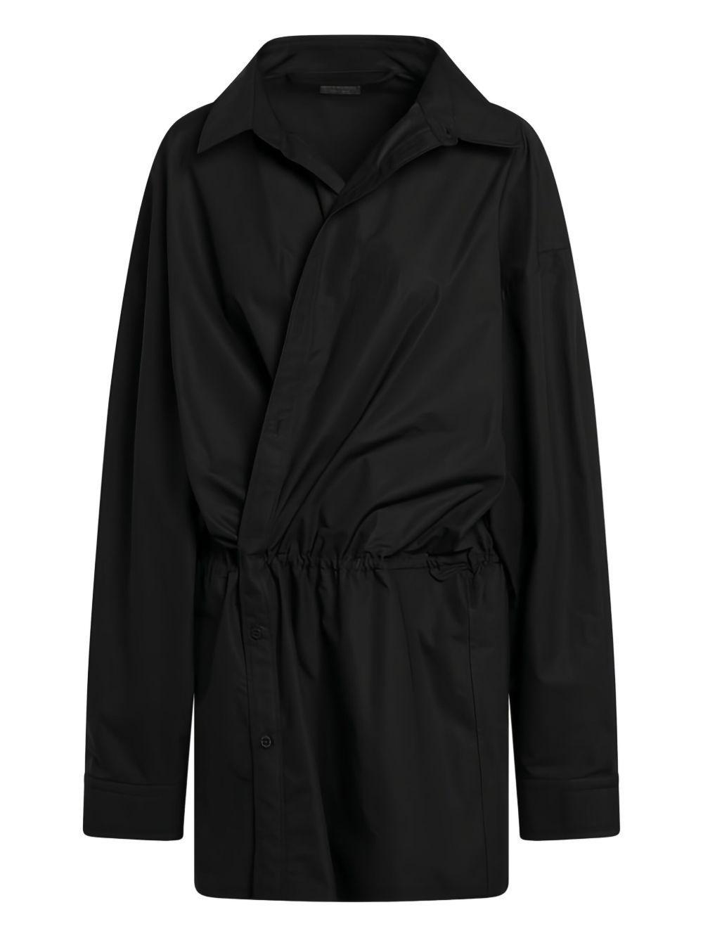 Balenciaga Poplin Shirt Dress Dresses in Black | Lyst
