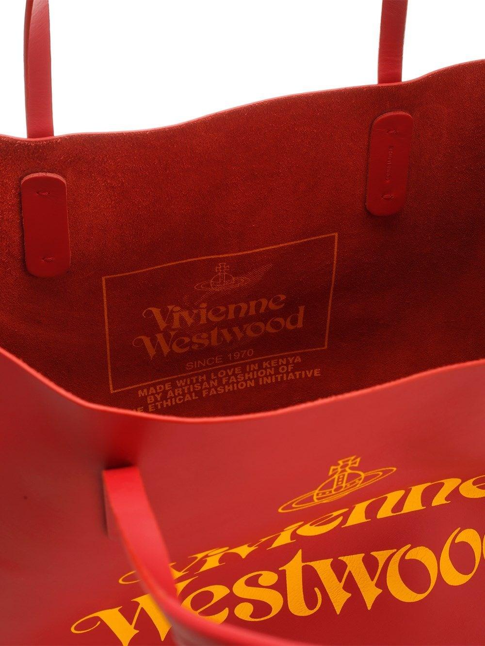 Vivienne Westwood Red Leather Tote Bag | Lyst