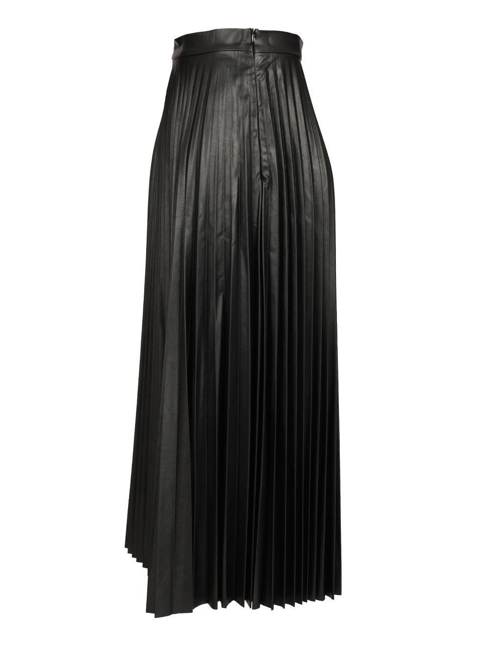 MM6 MAISON MARGIELA｜アニマルフリーレザープリーツスカート MM6 Maison Margiela プリーツスカート | ブラック | FARFETCH JP