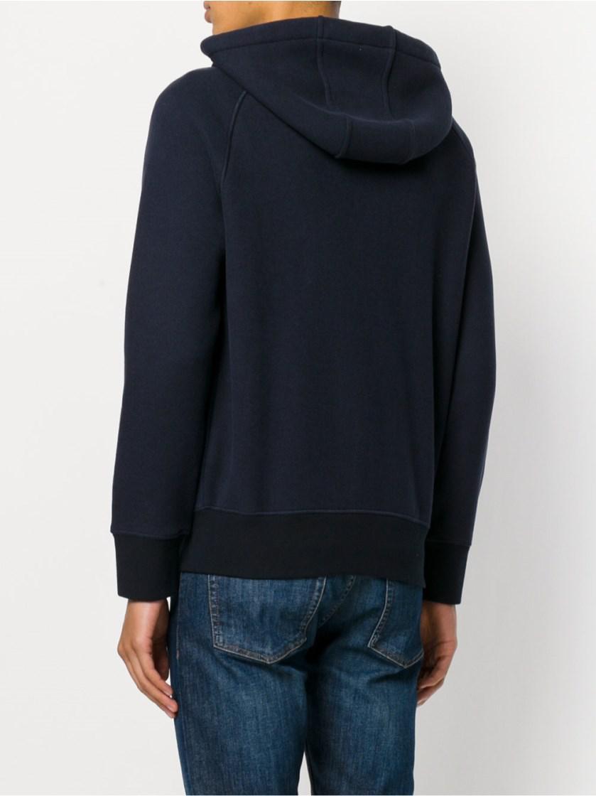 Moncler Double Logo Hoodie in Blue for Men - Lyst