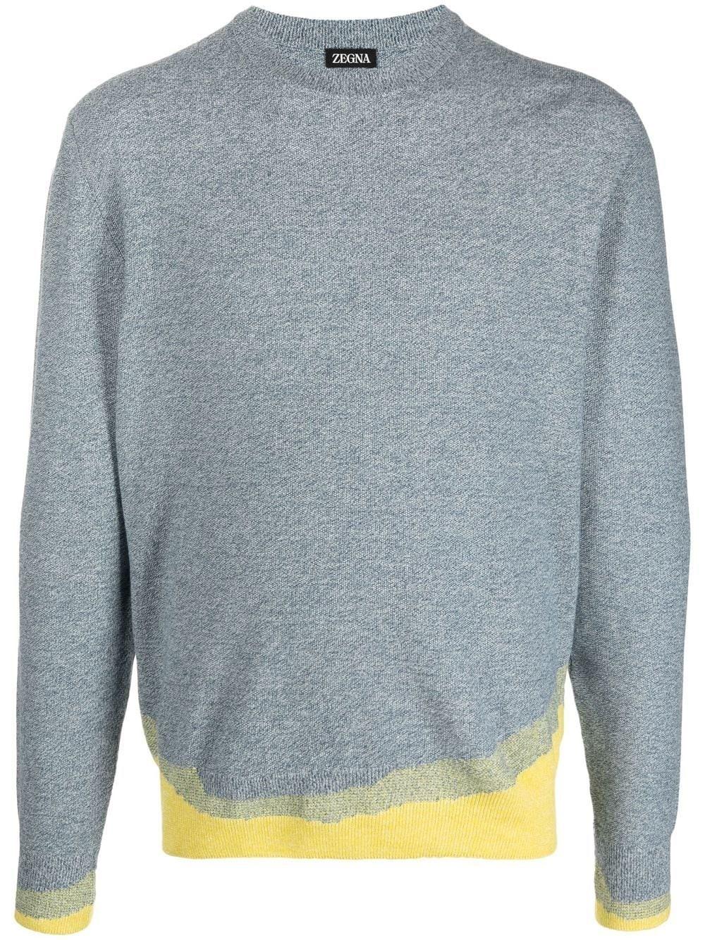 Zegna Two-tone Sweater in Gray for Men | Lyst