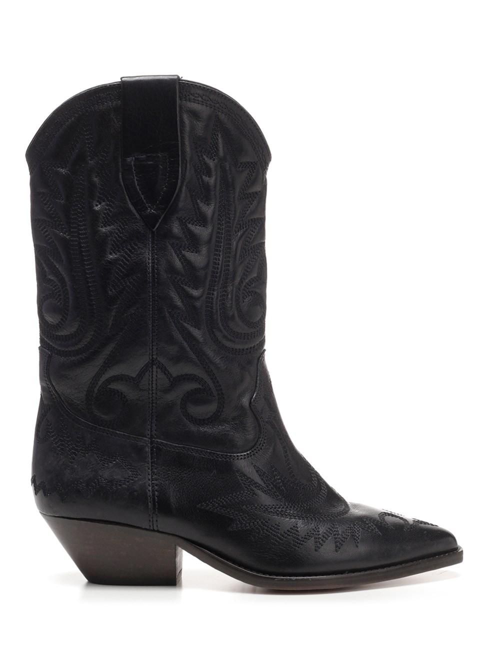 Isabel Marant Leather Duerto Cowboy Boots in Nero (Black) - Lyst