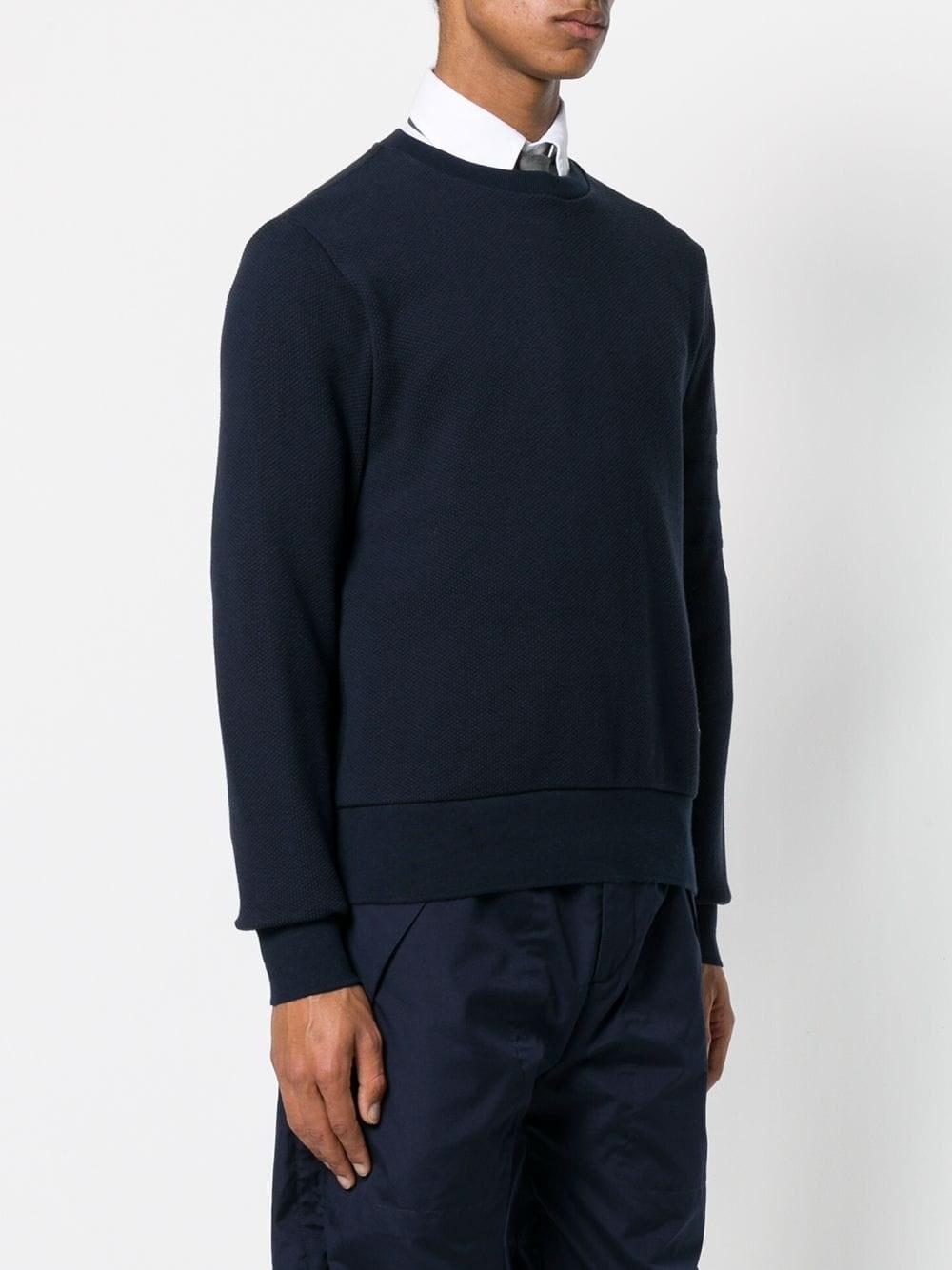 Thom Browne Cotton 4-bar Honeycomb Piqué Sweatshirt in Blue for Men - Lyst