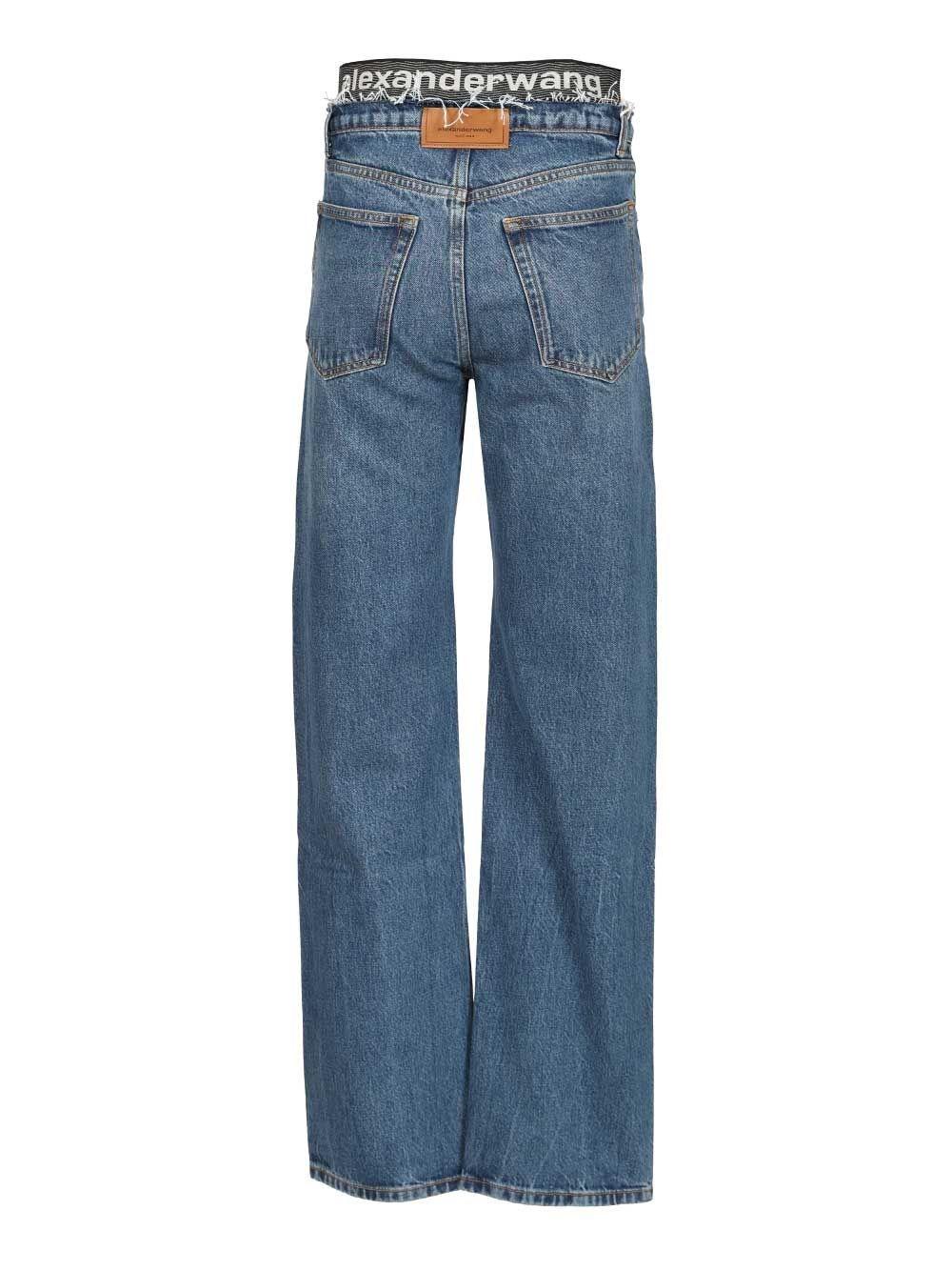 デニム・ジーパン ALEXANDER WANG 'Prestyle Diamante Charm' jeans Light Blue Alexander Wang Blue Diamante Strap Layer Jeans 270 Pebble