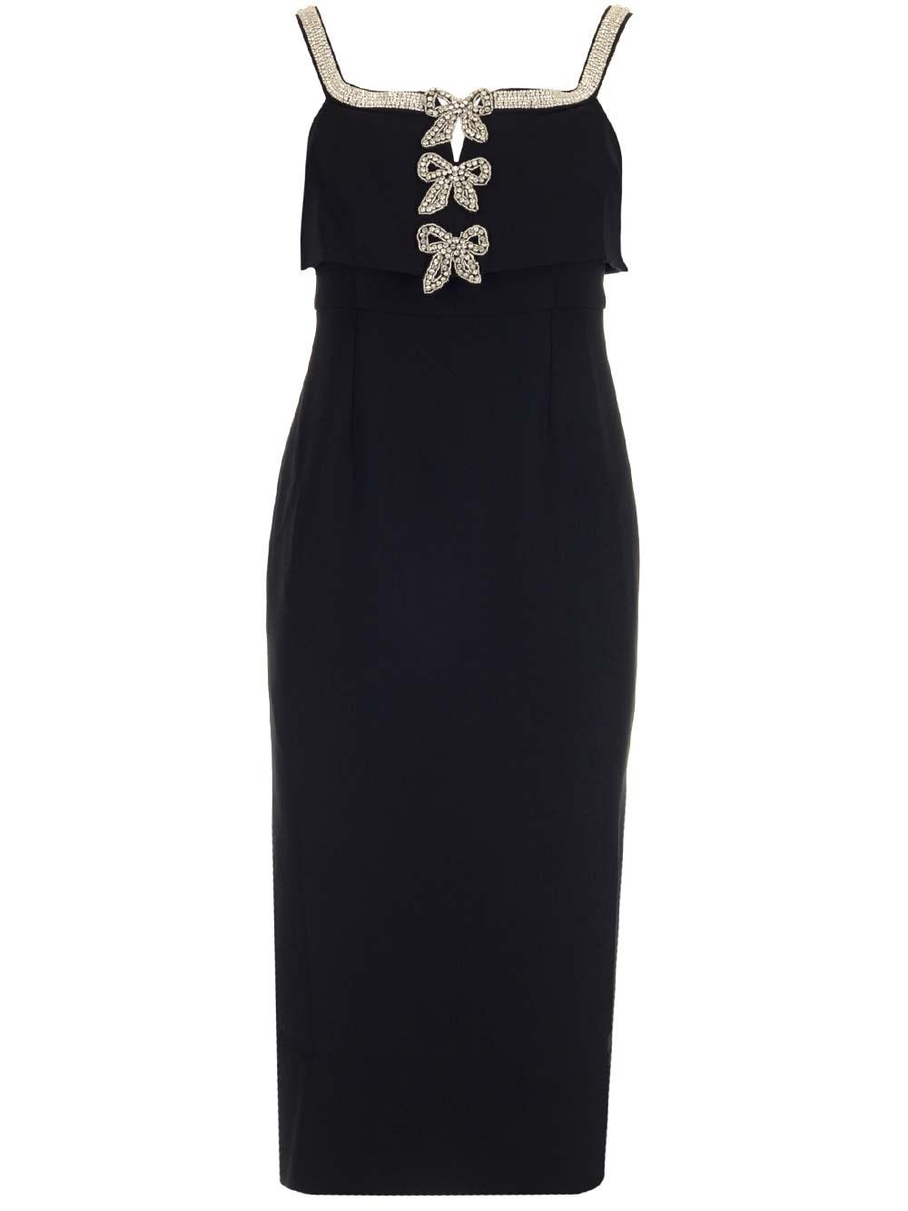 SelfPortrait Crystal Bows Embellished Dress in Black Lyst