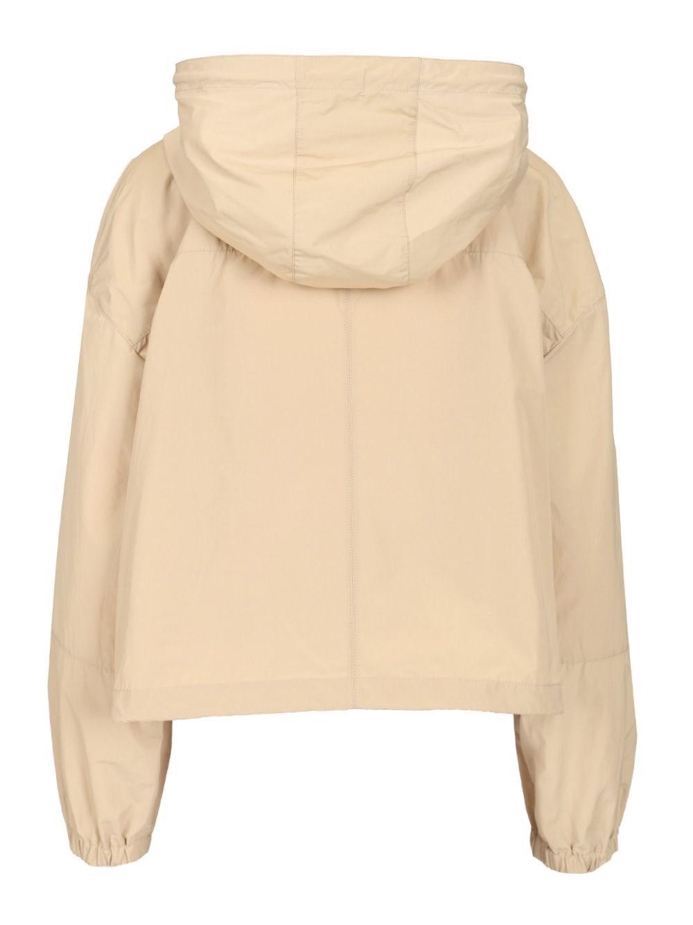 MONCLER Sauvan ポプリン パーカー ショート丈 Beige 関税送料込 Moncler Sauvan Jackets in Natural | Lyst