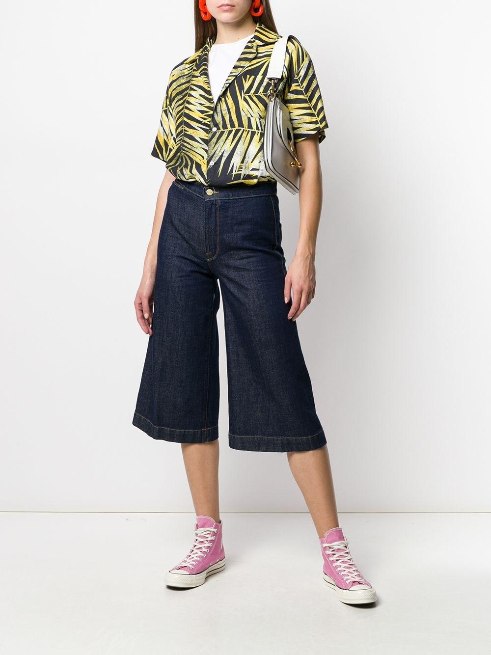 FRAME Le Culotte Cropped High-rise Wide-leg Culottes Dark Denim in Blue |  Lyst