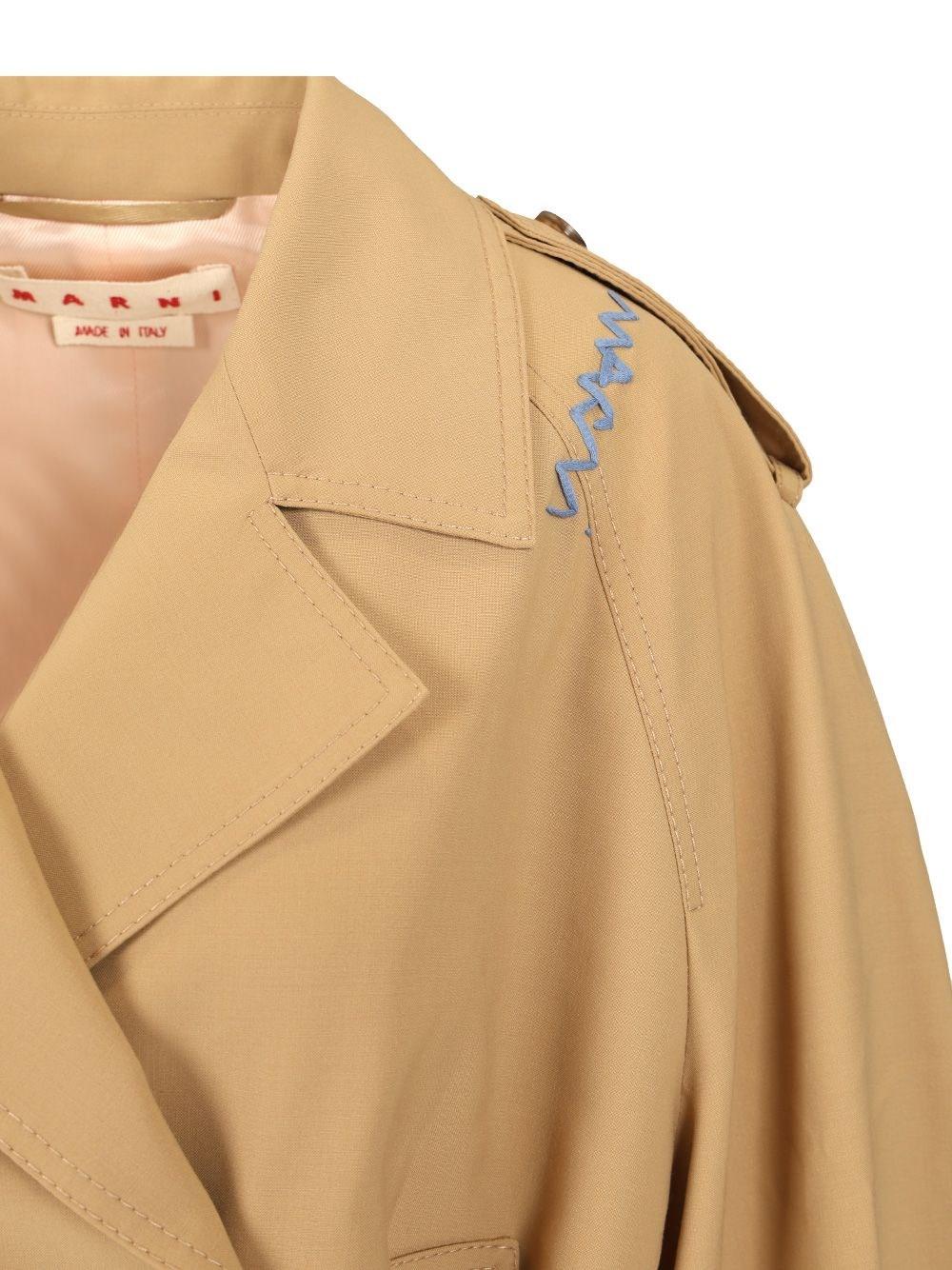 Marni Short Trench Coat With Belt Jackets in Natural | Lyst
