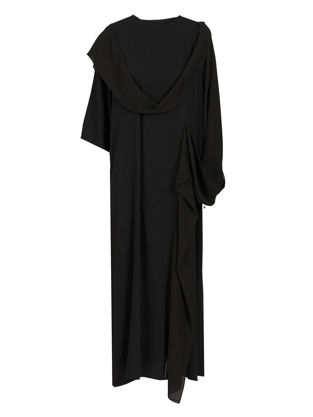 ワンピース MM6 MAISON MARGIELA Long jersey dress with satin inserts MM6 Maison Margiela Long Jersey Dress With Satin Inserts