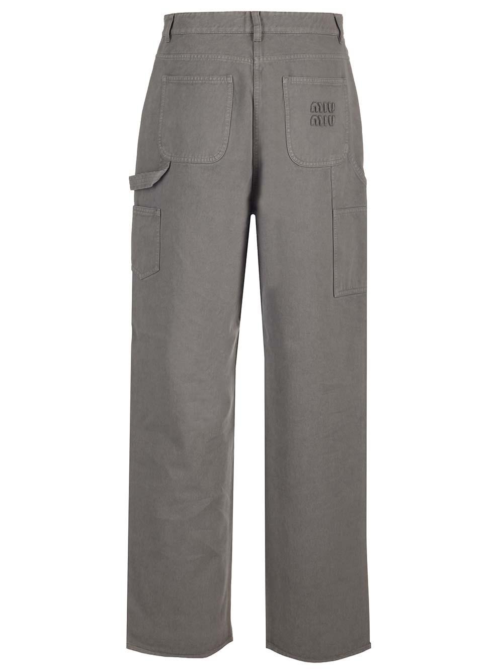【YOURNUS】Miu Nylon Carpenter Pants Miu Miu Carpenter Pants in Gray | Lyst