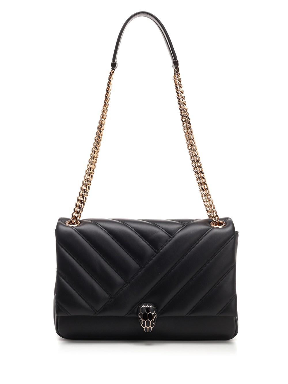 BVLGARI Nuova Borsa A Spalla "serpenti Cabochon" in Black | Lyst