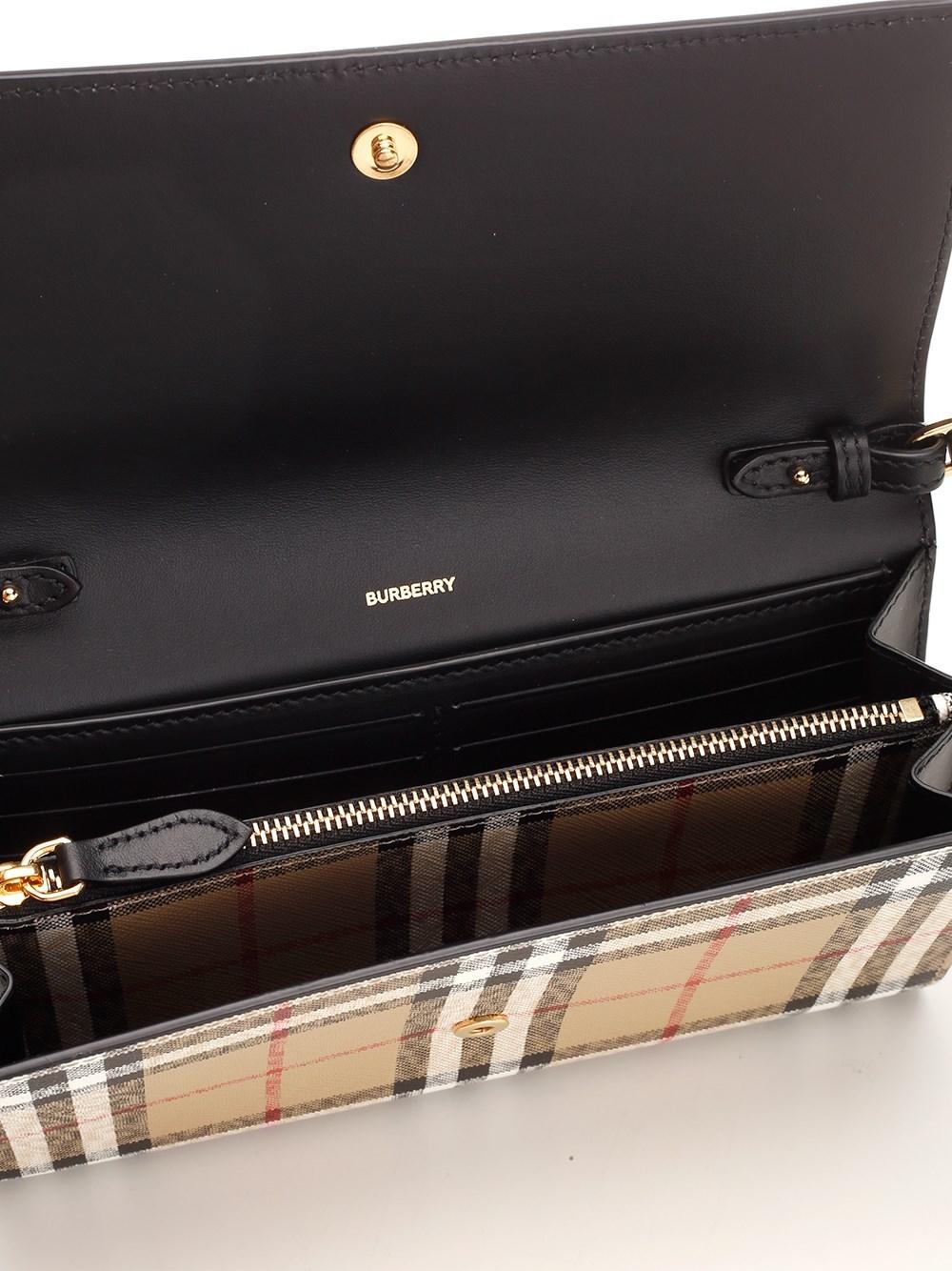 Burberry Wallet With Shoulder Strap in Black Lyst