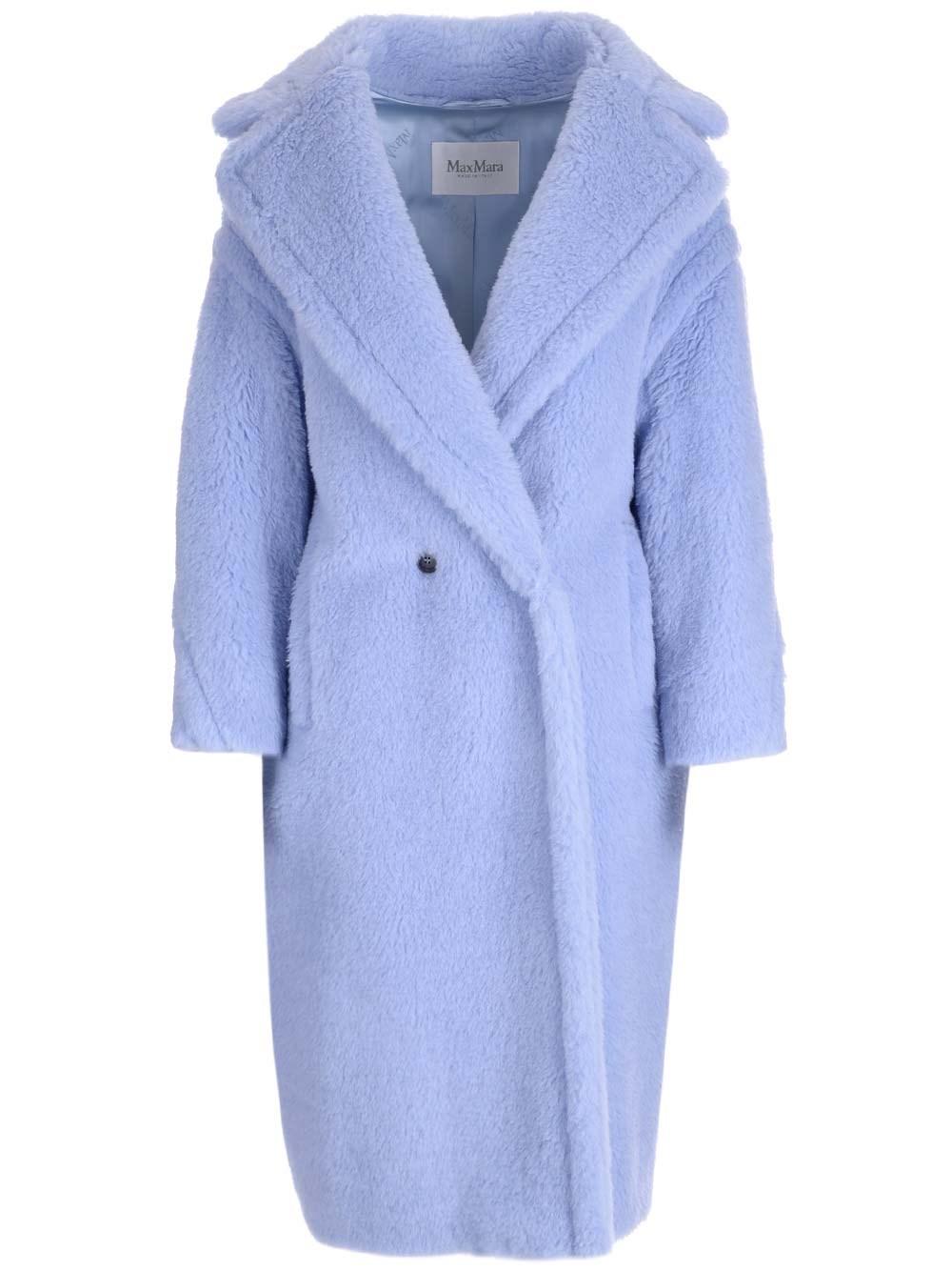 Max Mara Light Blue Teddy Coat | Lyst