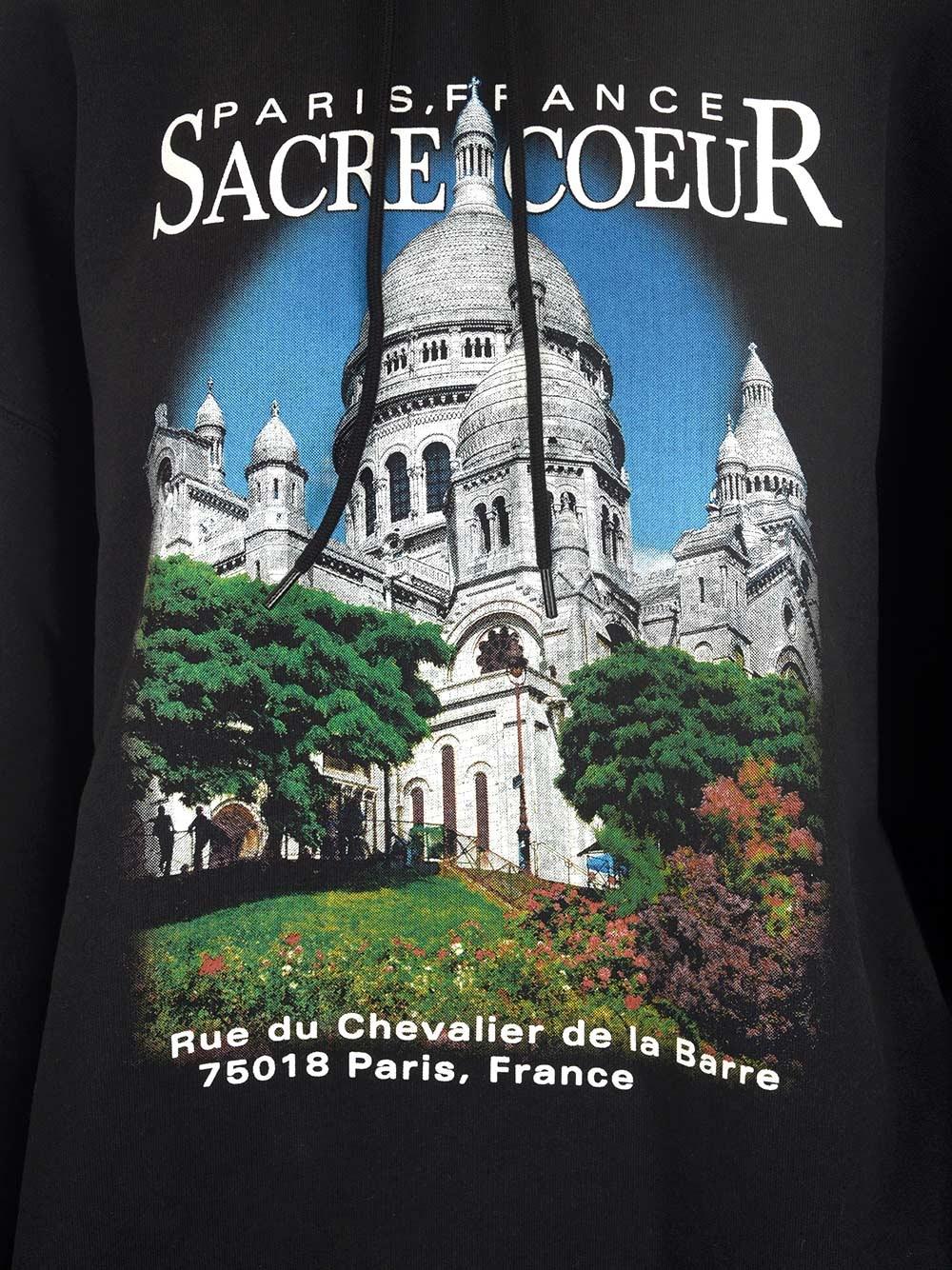 Balenciaga Cotton Hooded Sweatshirt With Sacred Coeur Print in 