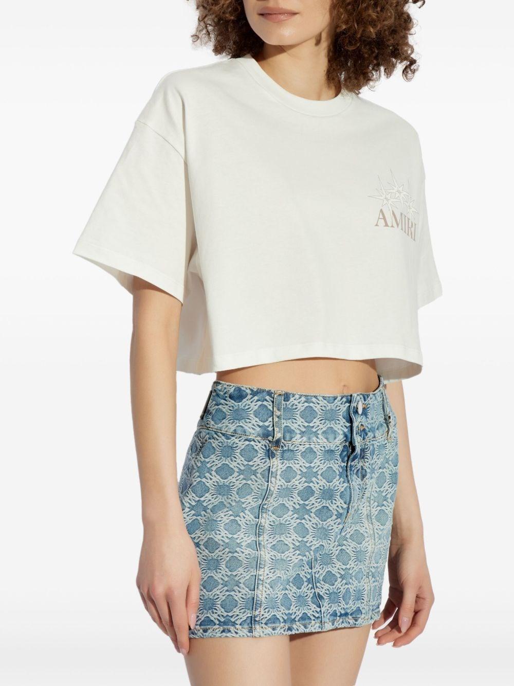 Tシャツ・カットソー Amiri Crop T-shirt AMIRI embroidered-logo Cropped T-shirt | Black | FARFETCH