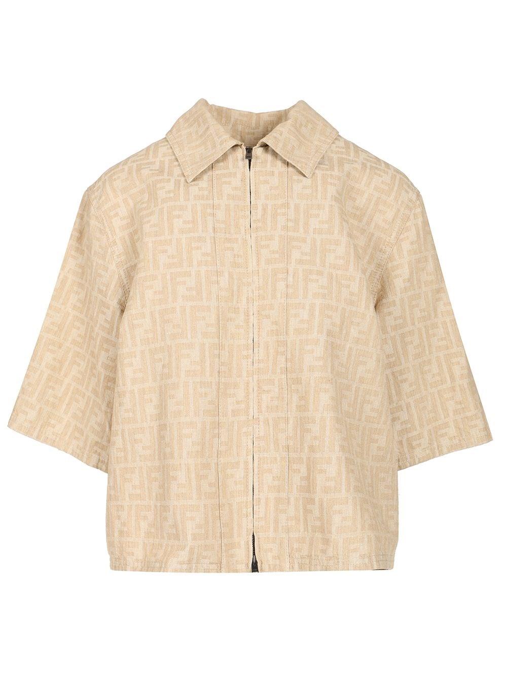 ジャケット FENDI FF beige chambray jacket FLF825ASMFF1SAZ_03?wid=2000&