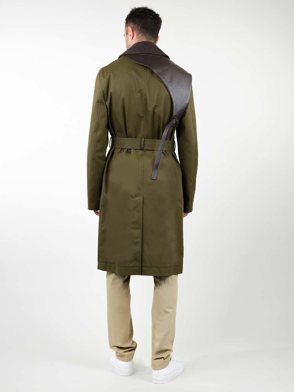 Save 40% Mens Clothing Coats Raincoats and trench coats Loewe Cotton Military Green Double-breasted Trench Coat for Men 